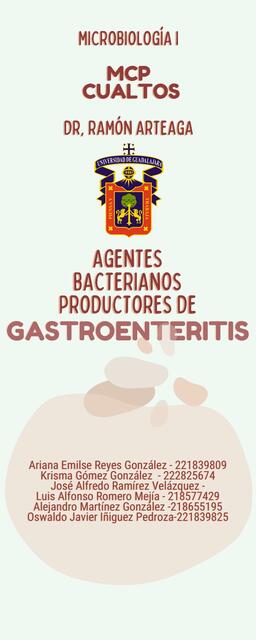 Agentes bacterianos productores de gastroenteritis