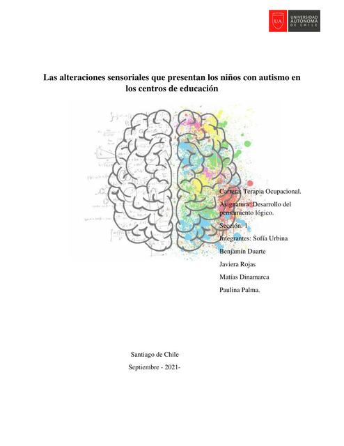 Alteraciones sensoriales tea en centros educativos 