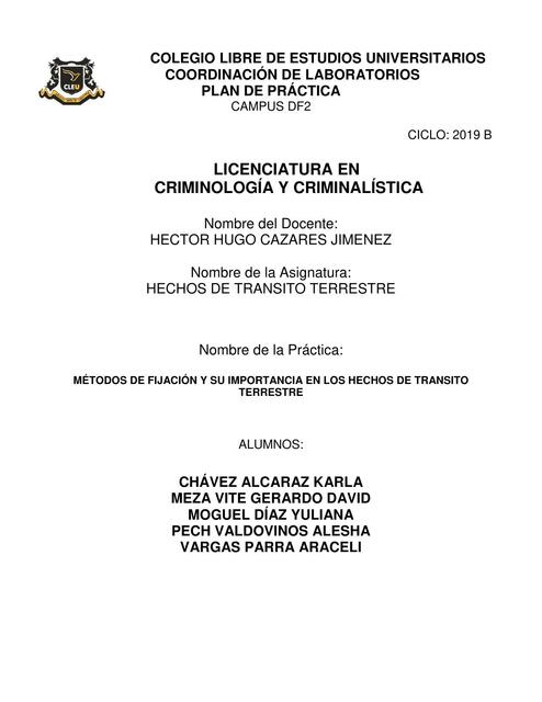 Práctica 2 Hechos De Tránsito Terrestre Forensic Notes Udocz Práctica 2 Hechos De Tránsito Terrestre Forensic Notes Udocz
