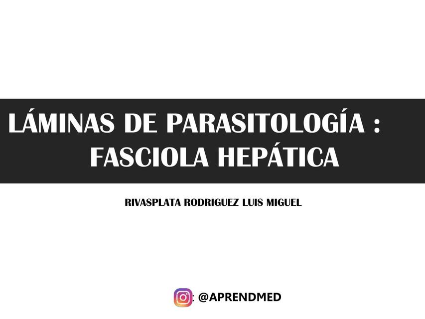 PARASITOLOGÍA: LÁMINAS DE FASCIOLA HEPÁTICA Y CLONORCHIS SINENSIS