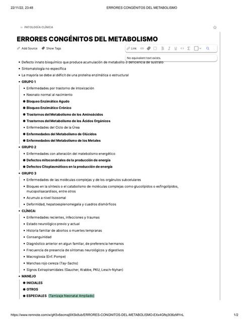 ERRORES CONGÉNITOS DEL METABOLISMO Carlos Ariel Noriega Baella uDocz