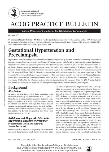 Gestational Hypertension And Preeclampsia Maria Dolinda Udocz