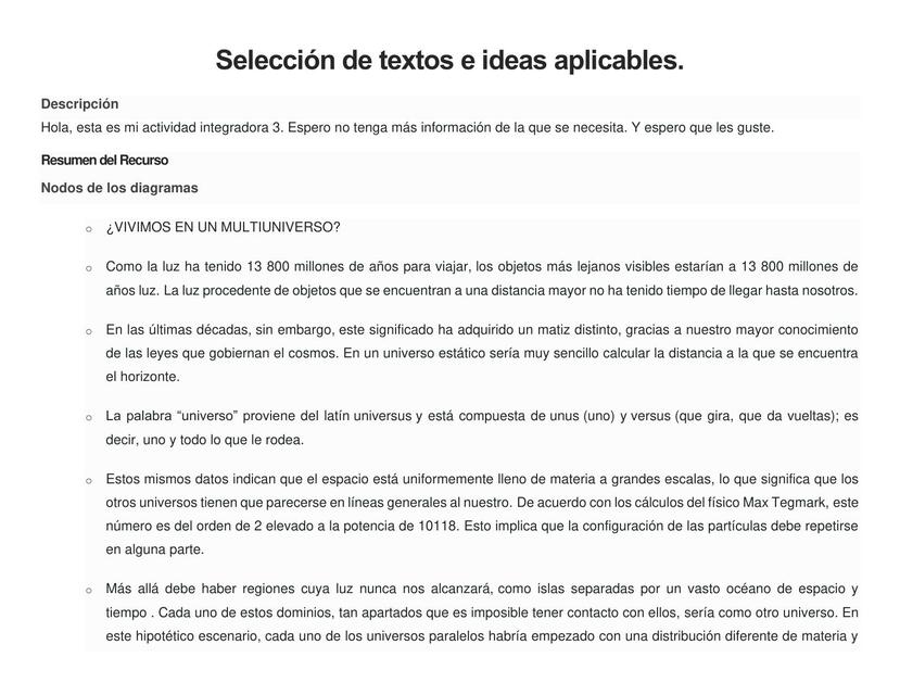 Actividad integradora 3 selección de textos e ideas aplicables