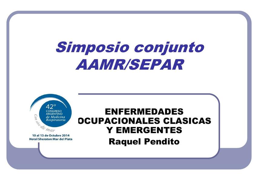 Simposio conjunto AAMR/SEPAR