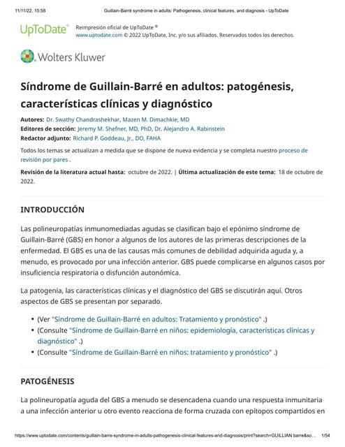 Síndrome de Guillain-Barré en Adultos