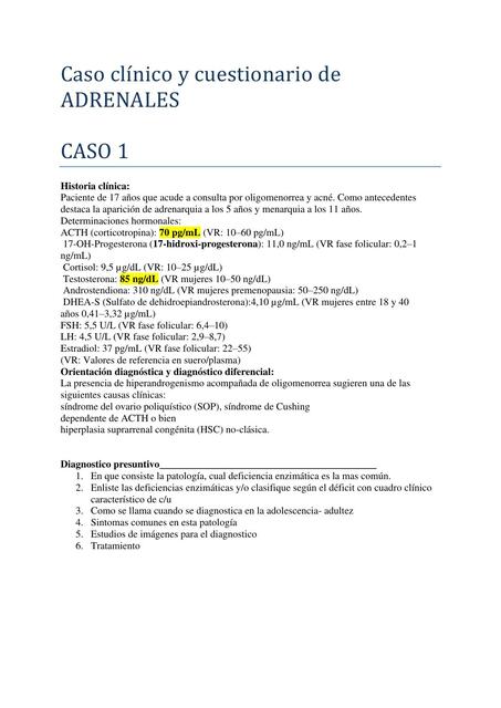 Casos clinicos adrenales