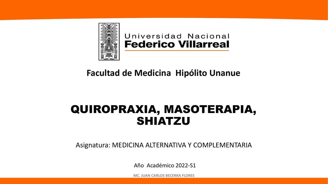 Quiropraxia, masoterapia, shiatzu