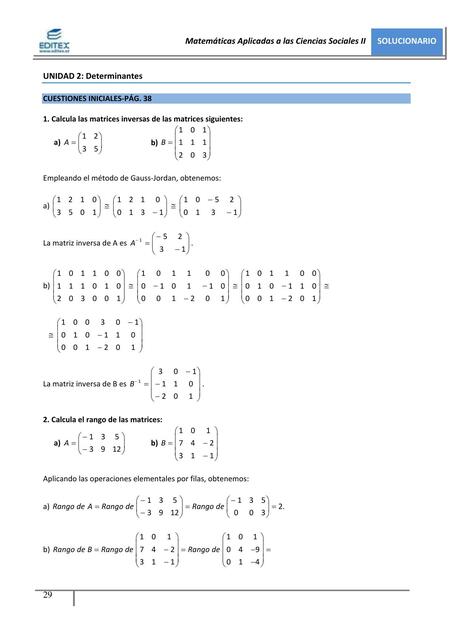 Unidad 2: Determinantes 