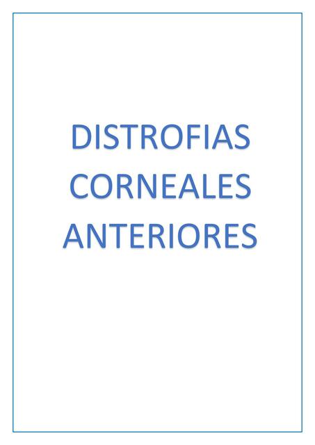 Distrofias Corneales  