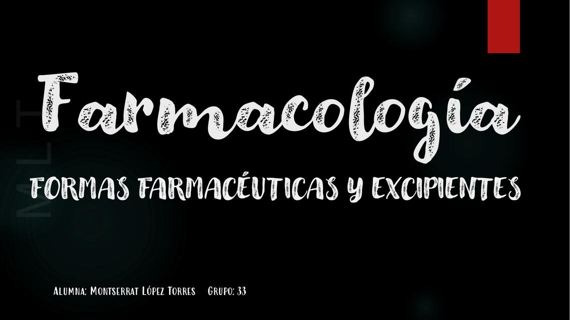 FORMAS FARMACÉUTICAS Y EXIPIENTES