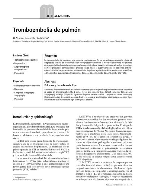 Tromboembolia de pulmón