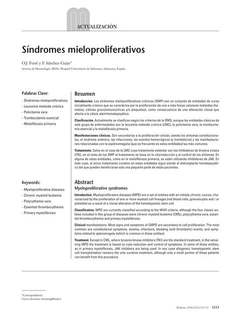 Síndromes Mieloproliferativos