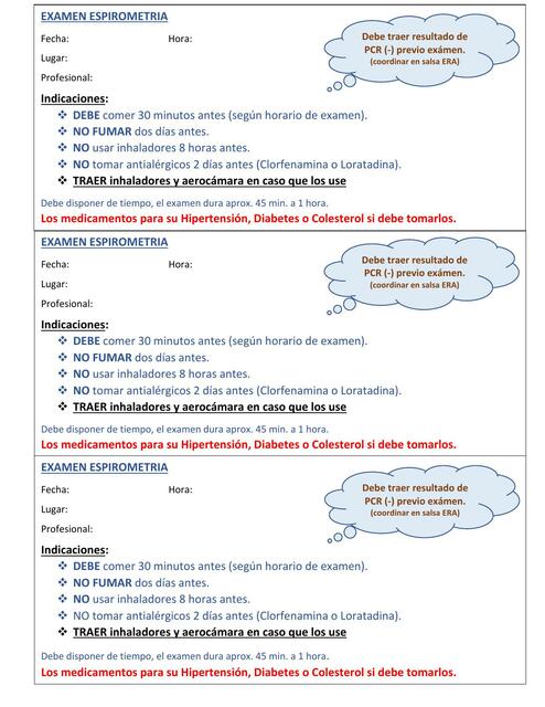 Indicaciones Espirometría