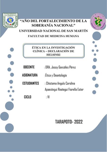 Ética en la Investigación Clínica 