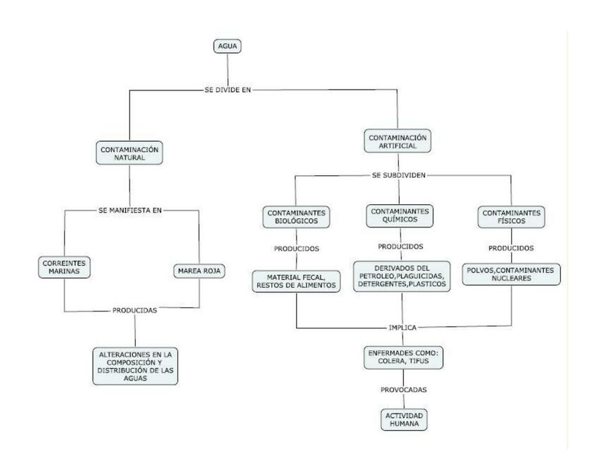 Mapa conceptual de la contaminación del agua uDocz