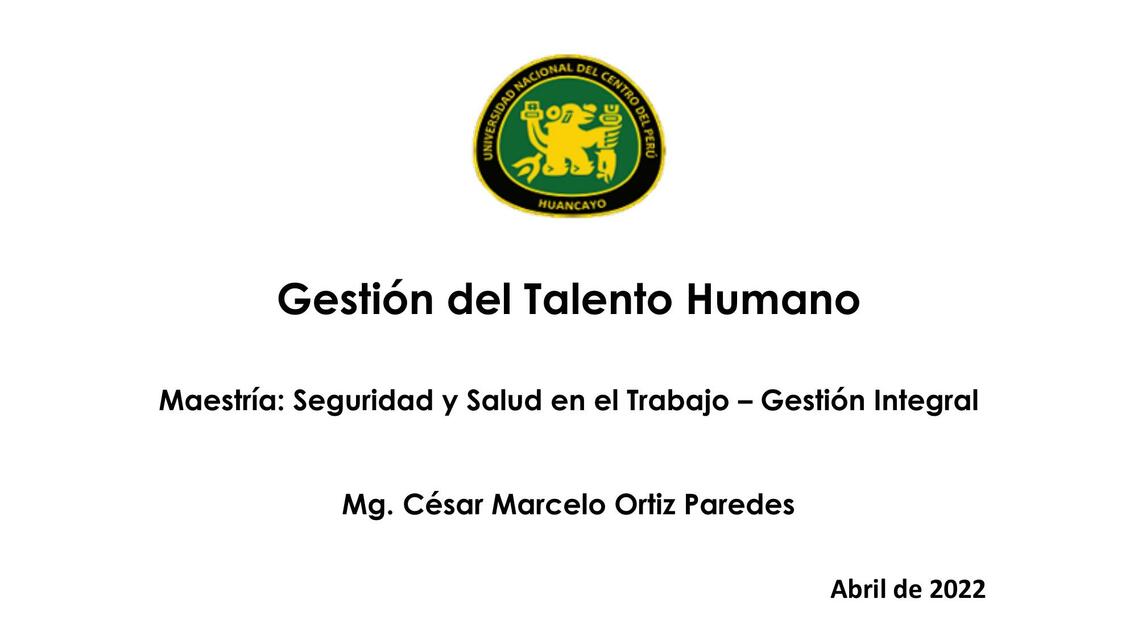 Unidad II Gestión del Talento Humano