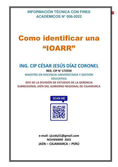 Como identificar una “IOARR”