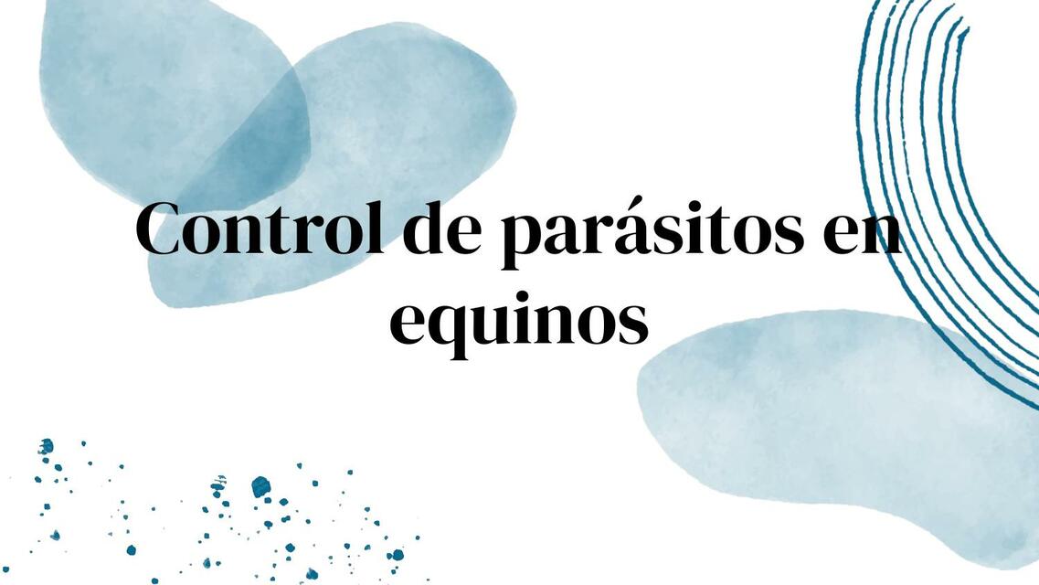 Control de  Parásitos en Equinos 