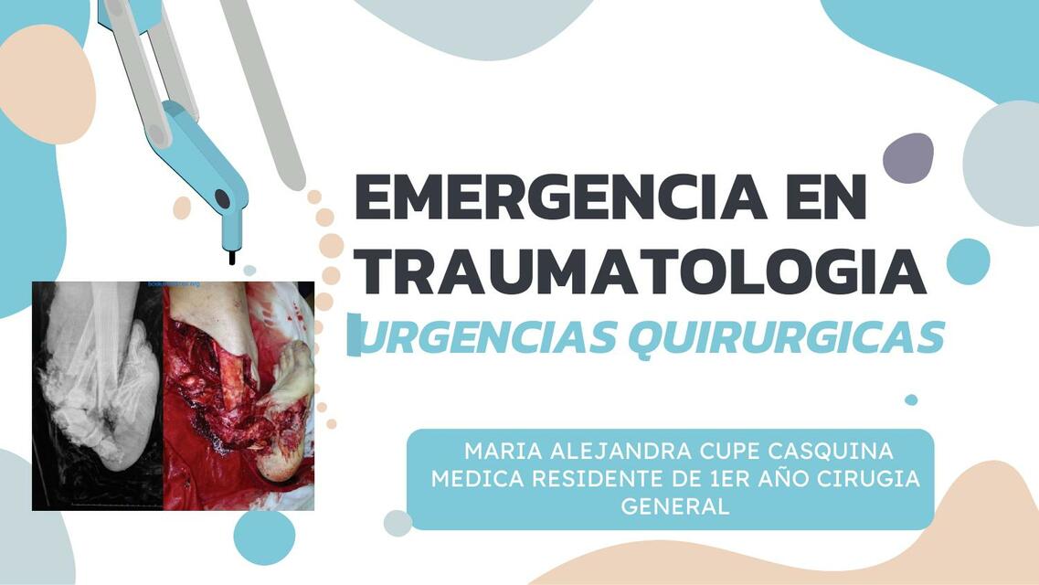 Emergencias en traumatología