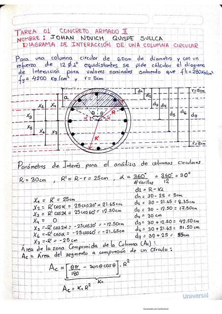 Diagrama de Interacción de una Columna Circular