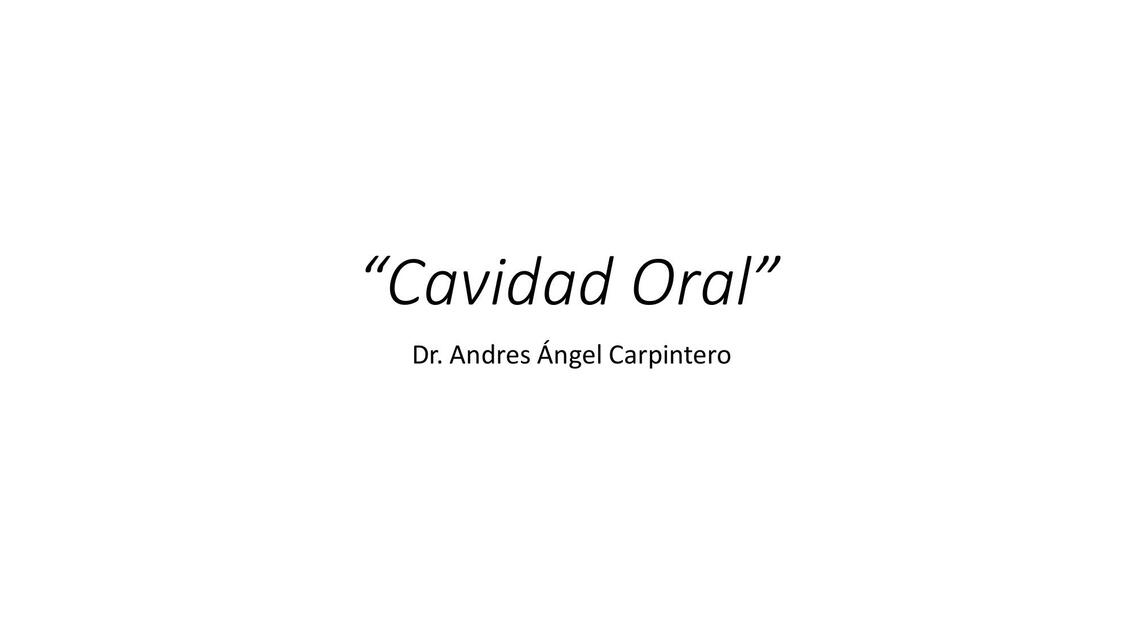 Cavidad bucal