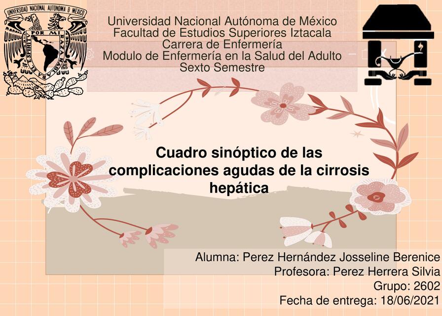 Complicaciones Agudas de la Cirrosis Hepática 