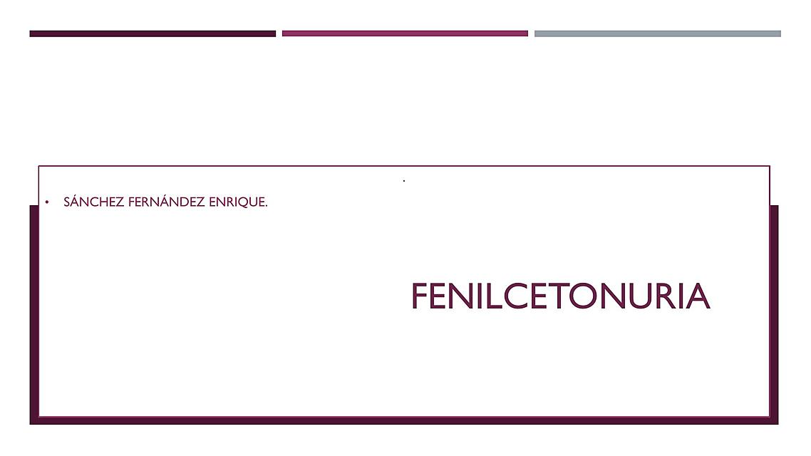 Fenilcetonuria 