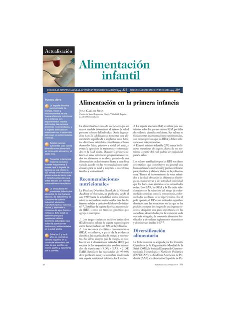 Alimentación en la Primera Infancia