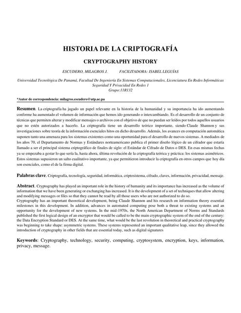 Historia de la Criptografía