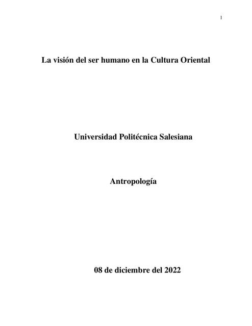 La visión del ser humano en la cultura oriental