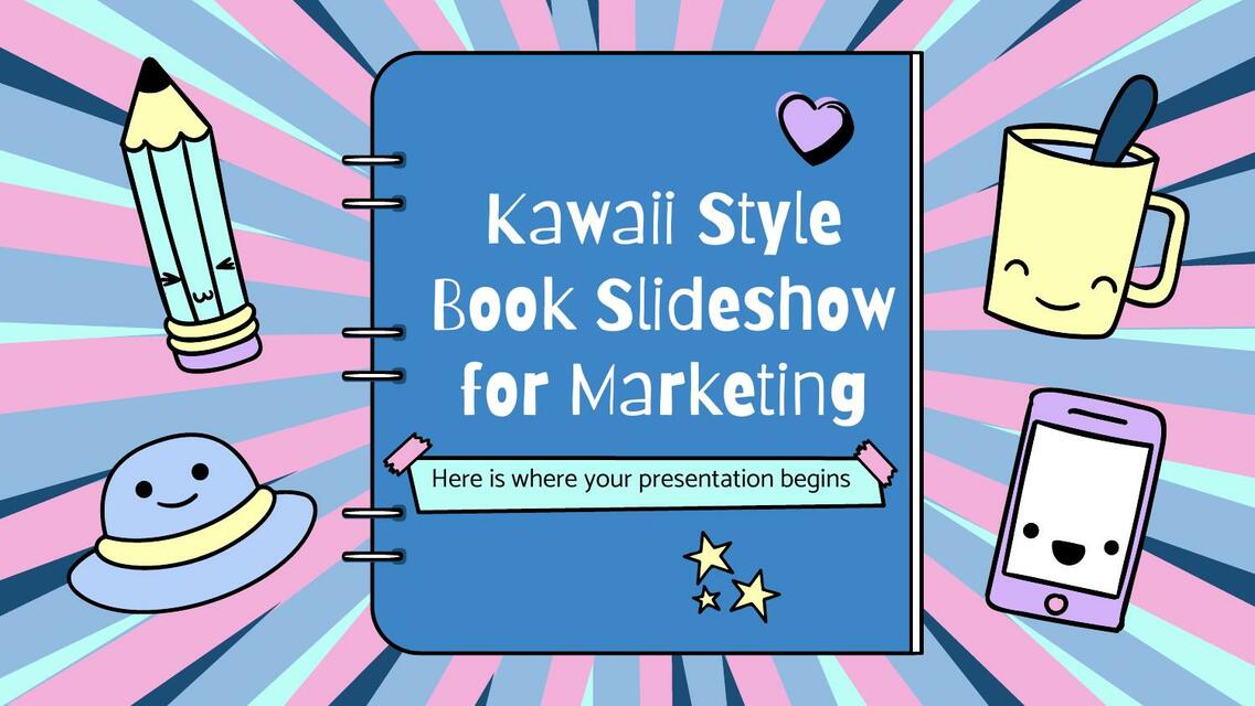 Kawaii Style Book Slideshow for Marketing 