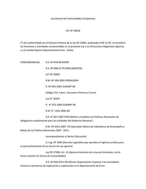 Ley General Comunidades Campesinas Martin Pérez conga uDocz
