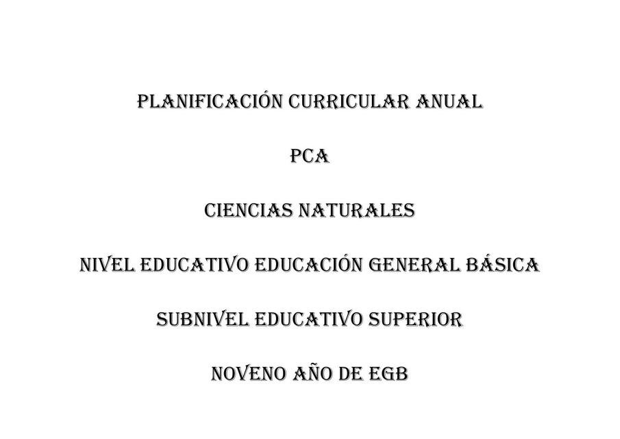 Planificación curricular Anual