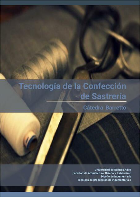 Tecnología de la Confección de Sastrería