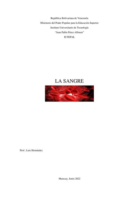 Fisiologia de la sangre