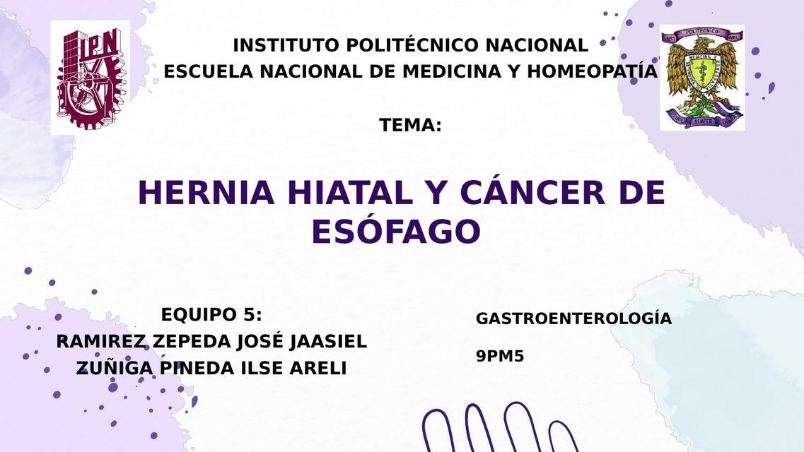 Hernia hiatal y Cáncer de esófago