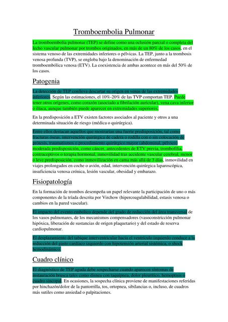 Tromboembolia Pulmonar 