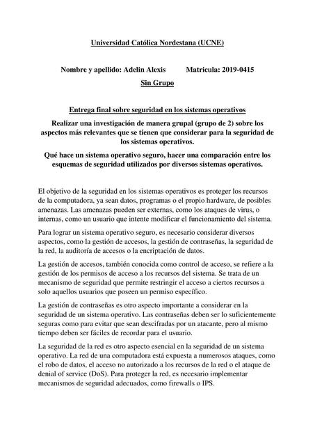 Entrega final sobre seguridad en los sistemas operativos