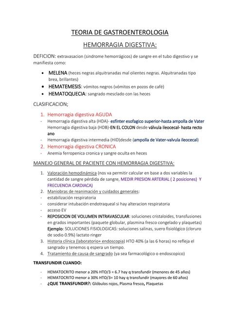 Teoria de gastroenterología