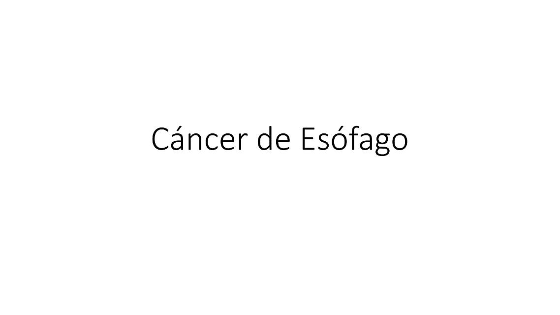 Cáncer de esófago