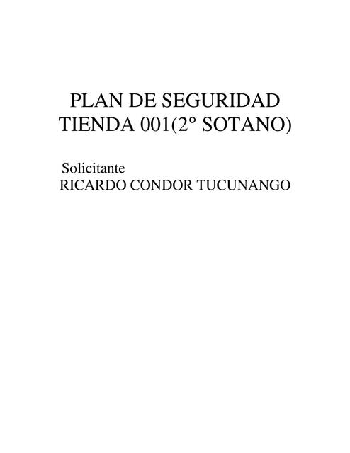 Plan de Seguridad