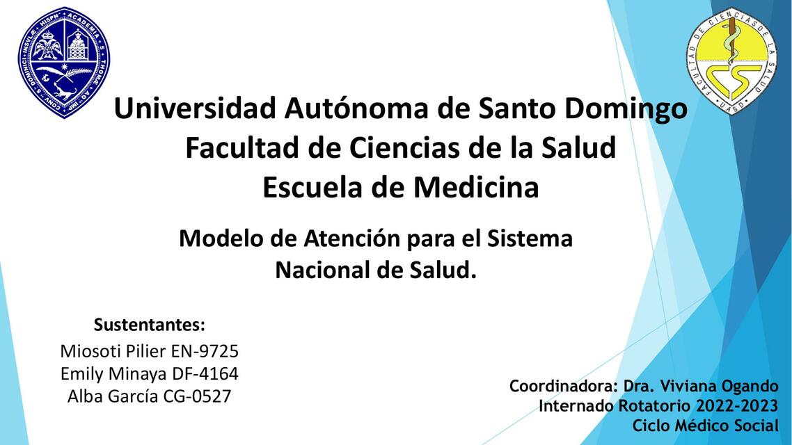 Modelo de atención en salud para el SNS