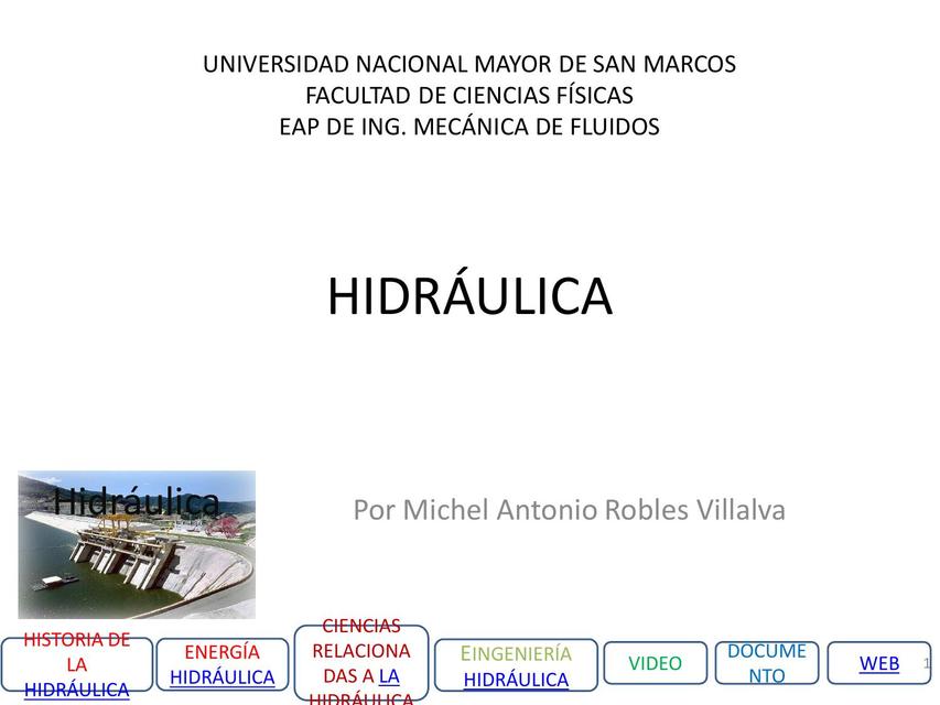 Trabajo de investigación : ingeniería hidráulica, | Michel Antonio ...
