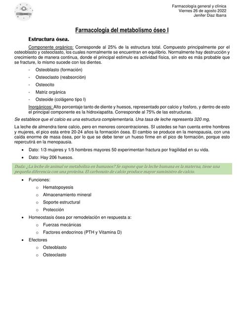 Farmacología del Metabolismo POseo I