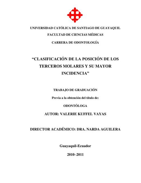 Clasificación de la Posición de los Terceros Molares y su Mayor Incidencia