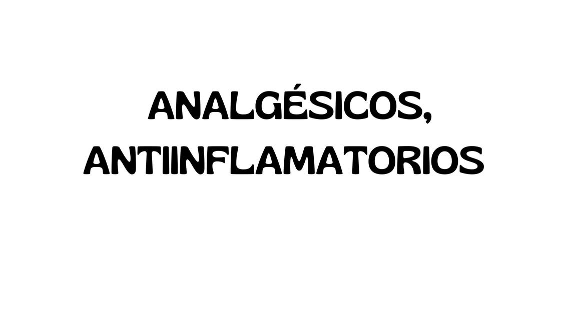 Analgésicos antinflamatorios 