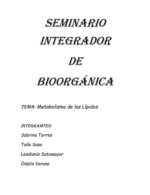 Seminario integrador de bioorganica  