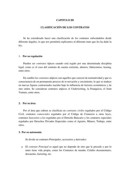 Clasificación de contratos