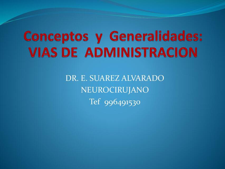 Vías de Administración 