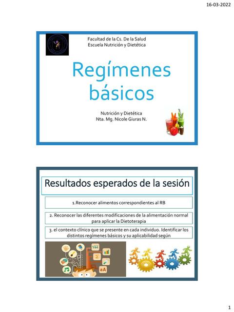 Nutrición y Dietética- Regímenes Básicos